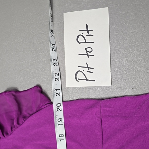 3/$15 dots purple vneck blouse with ruffled sleeves women's plus size 1X - Picture 5 of 7